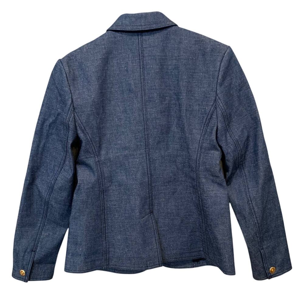 NEW Tory Burch Raw Denim Blazer Size 6 - Picture 6 of 11